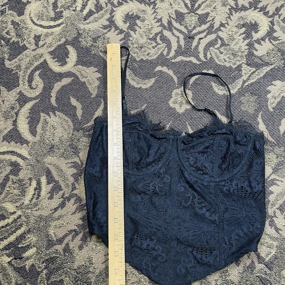 Intimately Free People Lace Corset Top Women XS Boned Underwire Black FP82422
